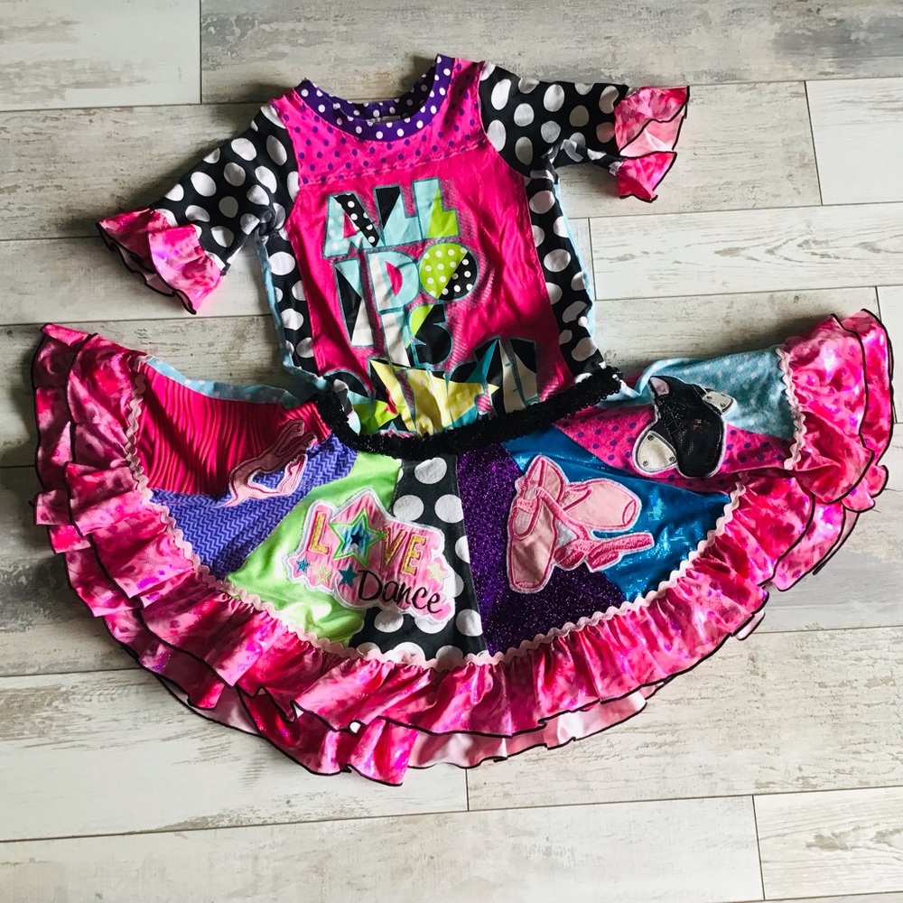 Custom Upcycle Dancer Twirl Tshirt Dress OOAK Sz M-L